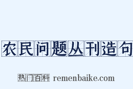 农民问题丛刊造句是什么意思的图片
